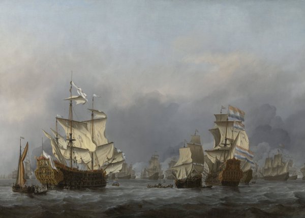 The Surrender of the Royal Prince  by Willem Van De Velde The Younger - Hand-Painted Oil Painting Reproduction