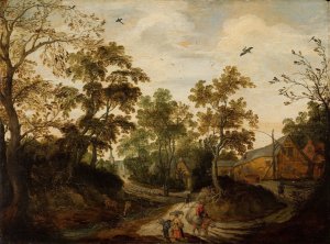 View of a Village by Willem Van Den Bundel Oil Painting