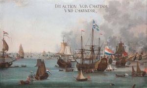 The Battle of Chatham by Willem Van Der Stoop Oil Painting