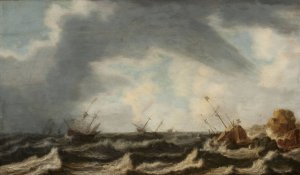 Marine landscape by Willem Van Diest Oil Painting