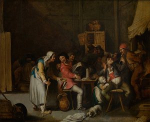 Beggar Woman in a Tavern by Willem Van Herp Oil Painting