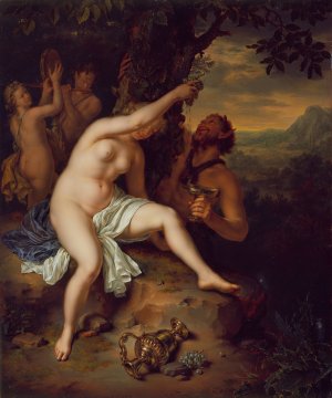 Bacchanalian Scene by Willem Van Mieris Oil Painting