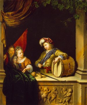 Children's Games by Willem Van Mieris Oil Painting