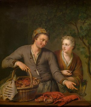 Fishmonger by Willem Van Mieris Oil Painting