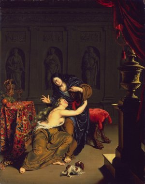 Joseph and Potiphar's Wife by Willem Van Mieris Oil Painting