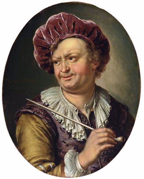 Main Product Photo of Man with Pipe Painting by Willem Van Mieris
