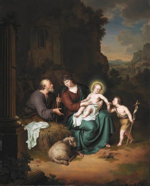 The Holy Family and Saint John the Baptist by Willem Van Mieris Oil Painting