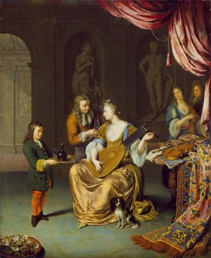 The Lute Player by Willem Van Mieris Oil Painting