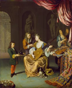 The Lute Player by Willem Van Mieris Oil Painting