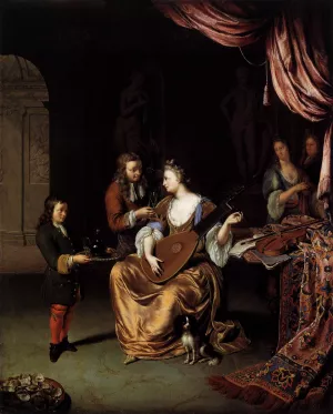 The Lute Player Oil painting by Willem Van Mieris