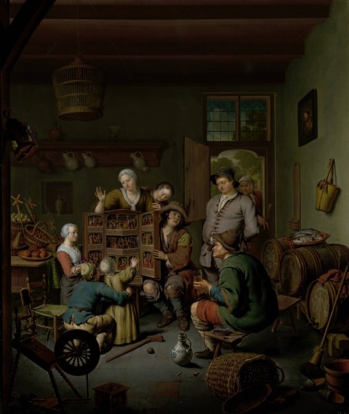 Main Product Photo of The Raree-show  Painting by Willem Van Mieris