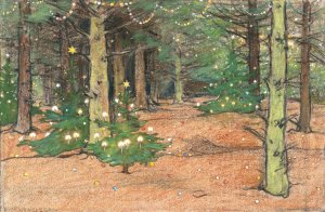 Kerstboombos by Willem Wenckebach Oil Painting