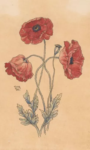 Klaprozen Oil painting by Willem Wenckebach