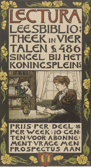 Lectura Leesbibliotheek in vier talen. 486 Singel bij het Koningsplein by Willem Wenckebach Oil Painting