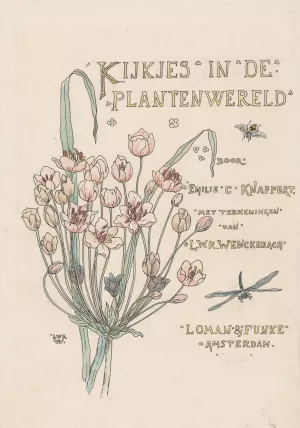 Ontwerp voor een titelpagina voor; Emilie C. Knappert, Kijkjes in de plantenwereld, 1893 Oil painting by Willem Wenckebach