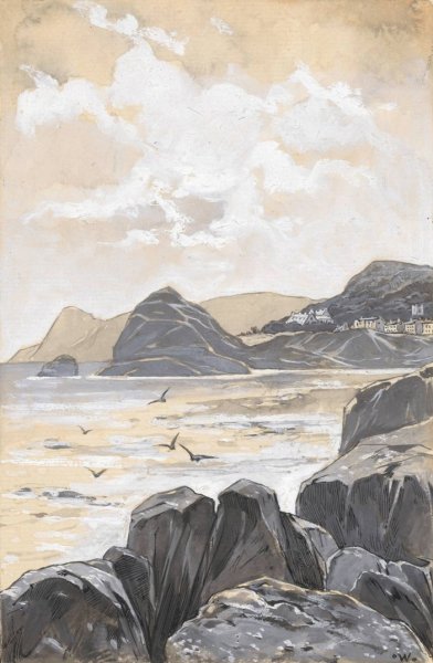 Rotsachtige baai  by Willem Wenckebach - Hand-Painted Oil Painting Reproduction