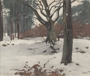 Bomen in de sneeuw by Willem Witsen Oil Painting