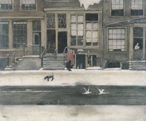 De Kromboomsloot te Amsterdam by Willem Witsen Oil Painting