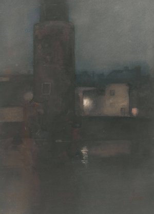 De Montelbaanstoren te Amsterdam bij nacht by Willem Witsen Oil Painting