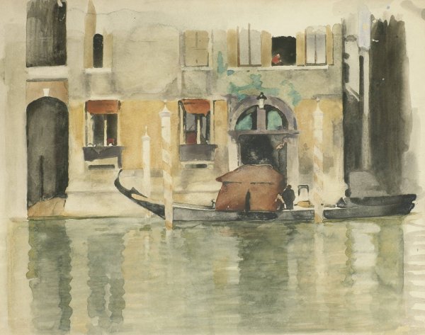 Main Product Photo of Gondel voor een Venetiaans huis  Painting by Willem Witsen