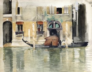 Gondel voor een Venetiaans huis by Willem Witsen Oil Painting