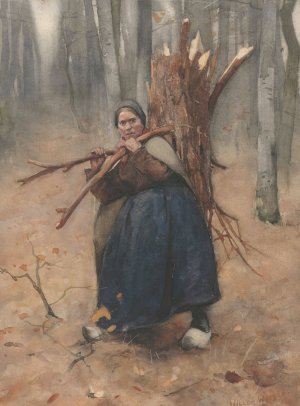 Houtsprokkelaarster by Willem Witsen Oil Painting