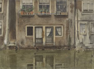 Huizen aan een gracht te Amsterdam by Willem Witsen Oil Painting