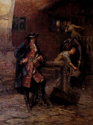 Halt For Refreshment by William A Breakspeare Oil Painting