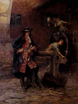 Halt For Refreshment by William A Breakspeare Oil Painting