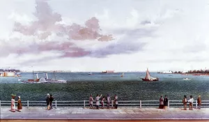 Bombardment of Fort Sumter, Charleston Harbor, Charleston, South Carolina, 1863 by William Aiken Walker - Oil Painting Reproduction