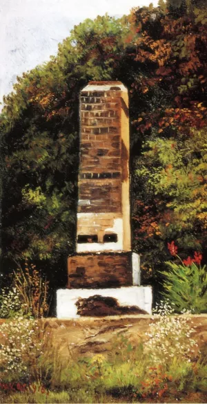 Brick Chimney at the Edge of a Wood, North Carolina Oil painting by William Aiken Walker