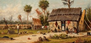 Cabin Scene by William Aiken Walker Oil Painting