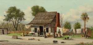 Cabin Scene by William Aiken Walker Oil Painting