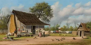 Cabin Scene by William Aiken Walker Oil Painting