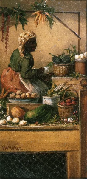 Charleston Vegetable Woman Oil painting by William Aiken Walker