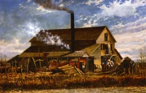 Cotton Gin, Adams County, Mississippi Oil painting by William Aiken Walker