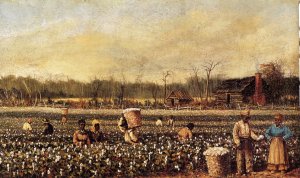 Cotton Picking in Front of the Quarters by William Aiken Walker Oil Painting