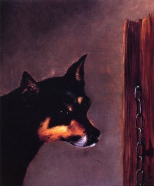 Dog Head with Post and Chain by William Aiken Walker Oil Painting