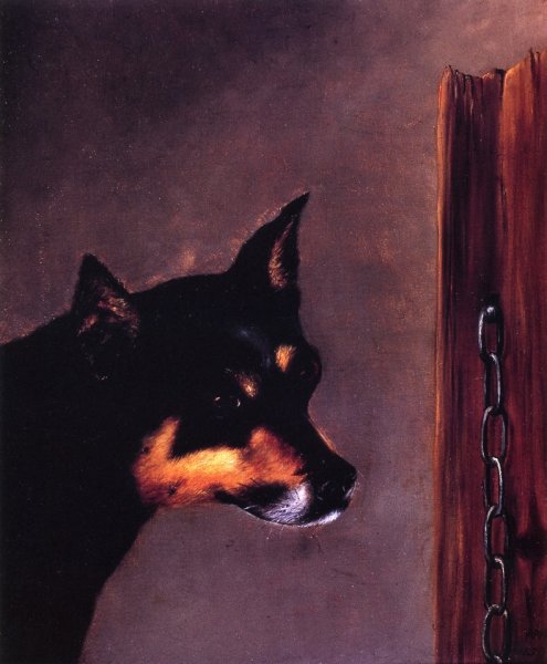 Main Product Photo of Dog Head with Post and Chain Painting by William Aiken Walker