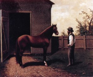 Dt. Diehl and Morgan Horse in Louisville Kentucky by William Aiken Walker Oil Painting