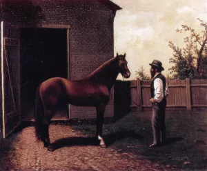 Dt. Diehl and Morgan Horse in Louisville Kentucky by William Aiken Walker - Oil Painting Reproduction