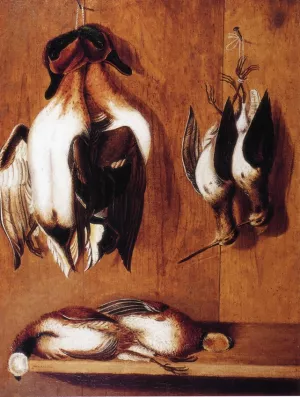 Ducks, Bobwhites, and Woodcocks Oil painting by William Aiken Walker