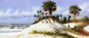 Florida Sand Dunes with Two Palm Trees by William Aiken Walker - Oil Painting Reproduction