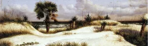 Florida Seascape with Sand Dune, Palm Tree, and Yuccas by William Aiken Walker - Oil Painting Reproduction