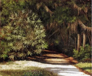 Forest Scene with Moss-Covered Trees and Bamboo by William Aiken Walker Oil Painting