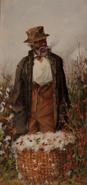 Man in Cotton Field by William Aiken Walker Oil Painting