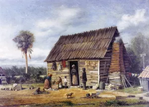 Negro Cabin by a Palm Tree by William Aiken Walker - Oil Painting Reproduction