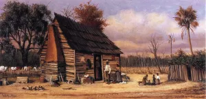 Negro Cabin with Palm Tree by William Aiken Walker Oil Painting