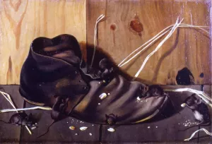 Old Shoe with Mice by William Aiken Walker Oil Painting