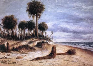 Palm Trees on the Beach at Fort Walton by William Aiken Walker - Oil Painting Reproduction